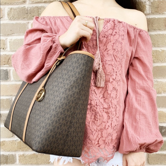 Michael kors large laptop tote + wallet SET brown - Picture 5 of 8